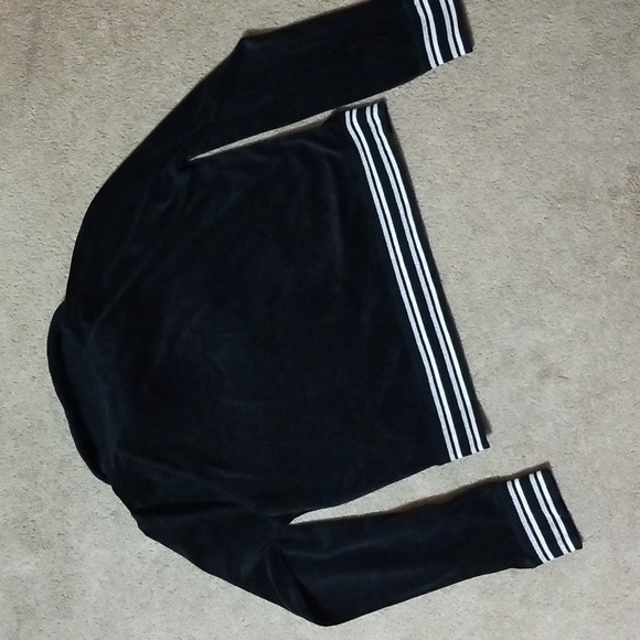 VICTORIA'S SECRET Black Crop Velour Tracksuit Jacket-M - Picture 2 of 4